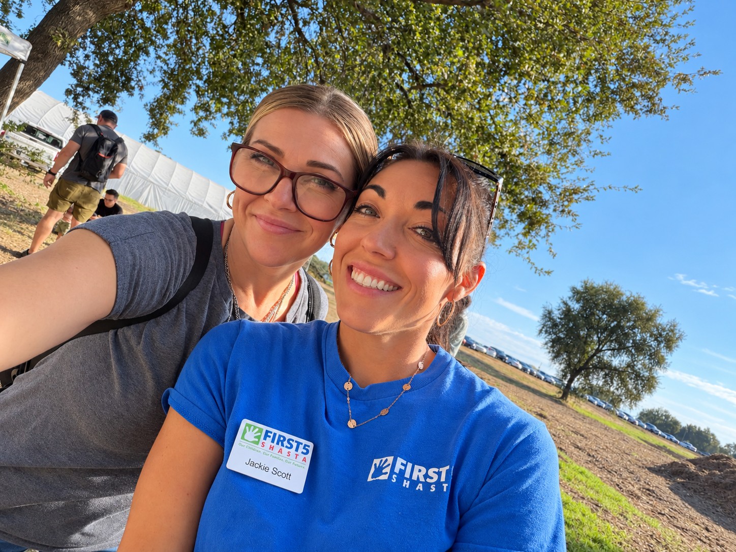 Alesha and Jackie smiling together at Providence Farm