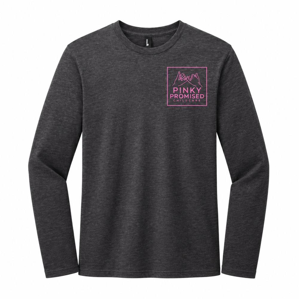 Charcoal Long-Sleeve Shirt with the Pinky Promised logo